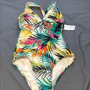 Tropical Print One Piece Swimsuit